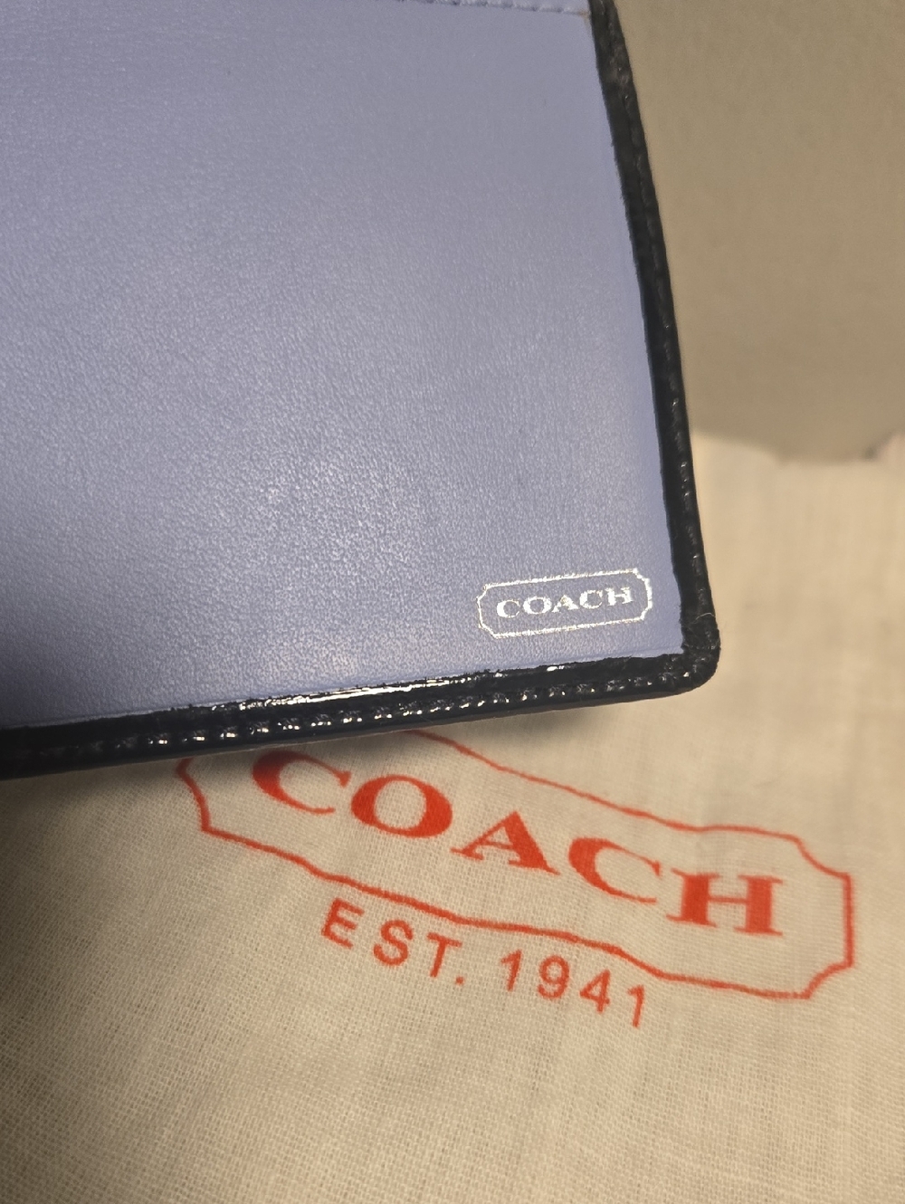 Coach Glossy Black Patent Leather Long Wallet with Silver Logo - Picture 5 of 8